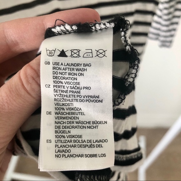 H&M striped shirt w/ jeweled sequins, Size 8 - Picture 7 of 8